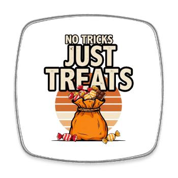 Bonbons d’Halloween – Pas de tours Juste des friandises - Magnet carré - blanc - Devant
