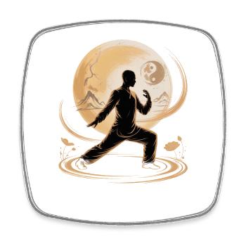 Tai Chi Zen Meditation – Chi Qigong Training - Viereckiger Kühlschrankmagnet - Weiß - Vorne