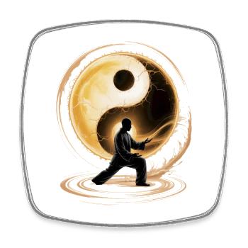 Tai Chi Zen Meditation – Chi Qigong Training  - Viereckiger Kühlschrankmagnet - Weiß - Vorne