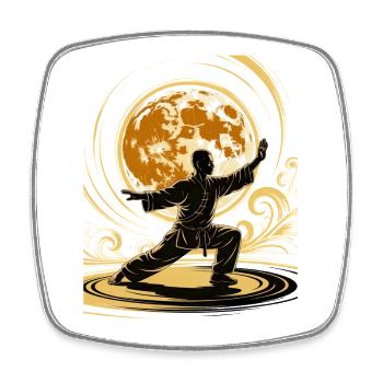 Méditation Zen du Tai Chi – Entraînement au Chi Qigong - Magnet carré - blanc - Devant