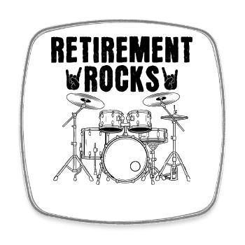 Retirement Rocks - Viereckiger Kühlschrankmagnet - Weiß - Vorne