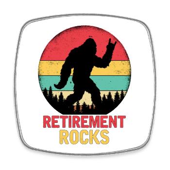 Retirement Rocks - Viereckiger Kühlschrankmagnet - Weiß - Vorne