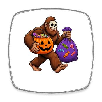 Halloween Bigfoot Lustiges Süßes oder Saures Bigfo - Viereckiger Kühlschrankmagnet - Weiß - Vorne