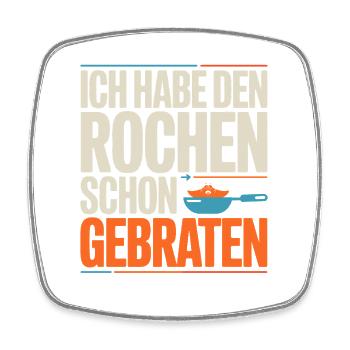 Rochen Schon Gebraten Stachelrochen Manta Rochen - Viereckiger Kühlschrankmagnet - Weiß - Vorne
