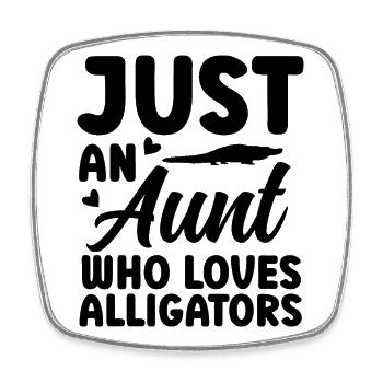 Alligator Tante  - Viereckiger Kühlschrankmagnet - Weiß - Vorne