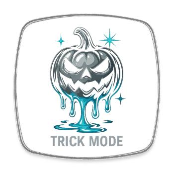 Trick-Modus-Kürbis - Viereckiger Kühlschrankmagnet - Weiß - Vorne