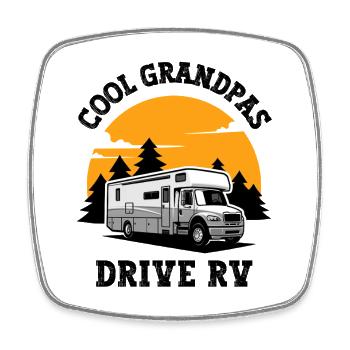 Cool Grandpas Wohnmobil - Viereckiger Kühlschrankmagnet - Weiß - Vorne