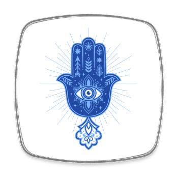Spiritualität Meditation Heiliges Geometrie-Symbol - Viereckiger Kühlschrankmagnet - Weiß - Vorne
