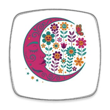 Spirituality Meditation Sacred Geometry Lotus - Square fridge magnet - white - Front