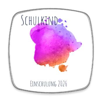 Schulkind Einschulung 2026 personalisierbar - Viereckiger Kühlschrankmagnet - Weiß - Vorne
