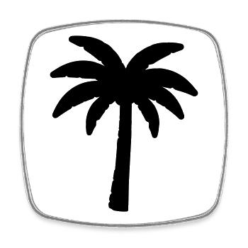 Palme - Viereckiger Kühlschrankmagnet - Weiß - Vorne