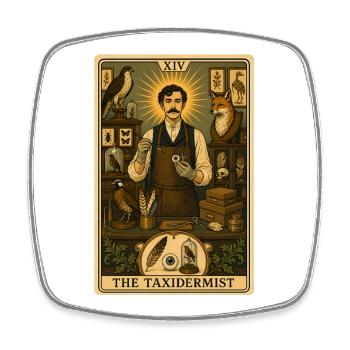 Präparator | Taxidermie Tarot - Viereckiger Kühlschrankmagnet - Weiß - Vorne