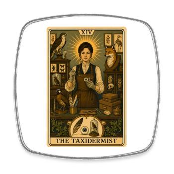 Präparatorin | Taxidermie Tarot - Viereckiger Kühlschrankmagnet - Weiß - Vorne