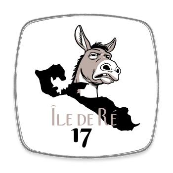 Ane Île de Ré Vintage - Magnet carré - blanc - Devant