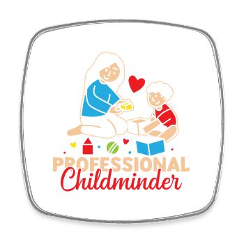 Tagesmutter Professional Childminder Nanny - Viereckiger Kühlschrankmagnet - Weiß - Vorne
