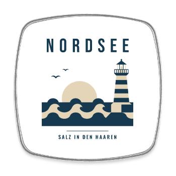 Nordsee Salz In Den Haaren Küste Meer - Viereckiger Kühlschrankmagnet - Weiß - Vorne