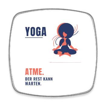 Yoga Atme Der Rest Kann Warten Yogalehrerin - Viereckiger Kühlschrankmagnet - Weiß - Vorne