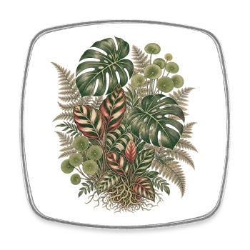 Botanical Jungle – Vintage Pflanzen Bouquet - Viereckiger Kühlschrankmagnet - Weiß - Vorne