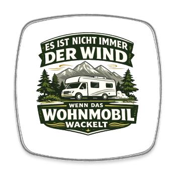 Wohnmobil wackelt – frecher Camper Spruch - Viereckiger Kühlschrankmagnet - Weiß - Vorne