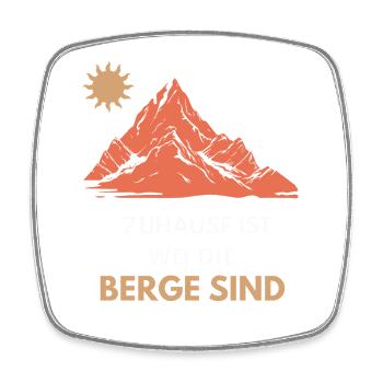 Zuhause ist wo Berge sind - Viereckiger Kühlschrankmagnet - Weiß - Vorne