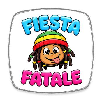 Fiesta Fatale Rasta Cartoon - Magnet carré - blanc - Devant