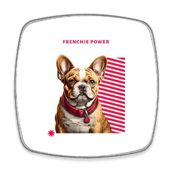 Petite Cheffe Frenchie Power - Viereckiger Kühlschrankmagnet - Weiß - Vorne