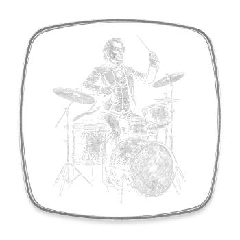 James Buchanan  Vintage Schlagzeuger - Viereckiger Kühlschrankmagnet - Weiß - Vorne