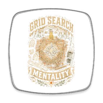 Rettungsteam Grid Search Mentality - Viereckiger Kühlschrankmagnet - Weiß - Vorne