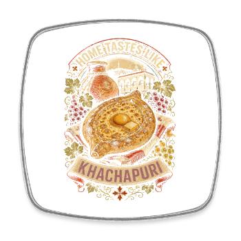 Georgien Georgier Tbilisi Sakartvelo Khachapuri - Viereckiger Kühlschrankmagnet - Weiß - Vorne