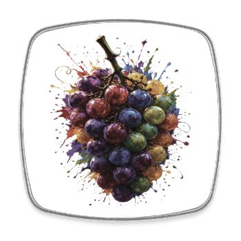Mehrfarbige Grape Busch-Splash-Art - Viereckiger Kühlschrankmagnet - Weiß - Vorne