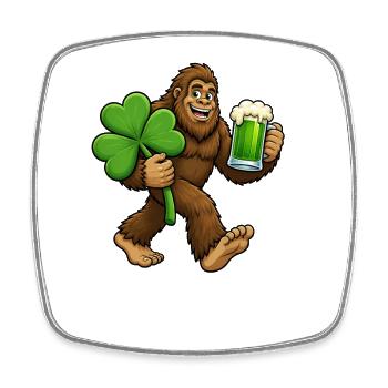 Bigfoot-Kleeblatt-Lustiger St. Patrick's Day Bigfo - Viereckiger Kühlschrankmagnet - Weiß - Vorne