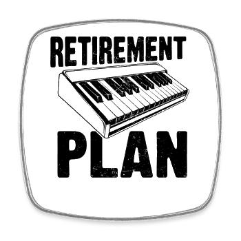 Retirement Plan Piano Keyboard - Viereckiger Kühlschrankmagnet - Weiß - Vorne