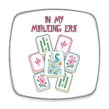 In meiner Mahjong-Ära Mahjong Spiel Social Club - Viereckiger Kühlschrankmagnet - Weiß - Vorne
