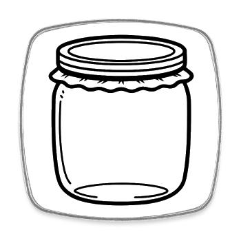 Jam Jar Gliederung - Viereckiger Kühlschrankmagnet - Weiß - Vorne