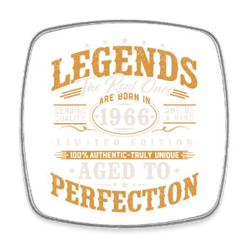 1966 Jahrgang Vintage Geburtstag Geschenk Retro - Viereckiger Kühlschrankmagnet - Weiß - Vorne