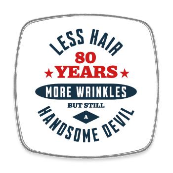 80th Birthday Devil - Square fridge magnet - white - Front