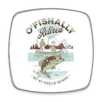 Retraite de la pêche vintage - Magnet carré - blanc - Devant