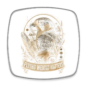 Falknerei Falkner Flying Weight Matters - Viereckiger Kühlschrankmagnet - Weiß - Vorne