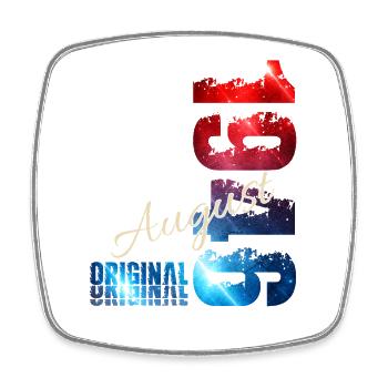 80. Geburtstag Geschenk Original August 1946 - Viereckiger Kühlschrankmagnet - Weiß - Vorne