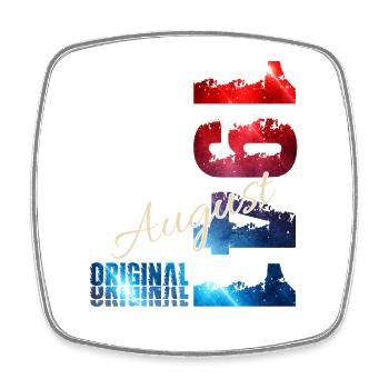 85. Geburtstag Geschenk Original August 1941 - Viereckiger Kühlschrankmagnet - Weiß - Vorne