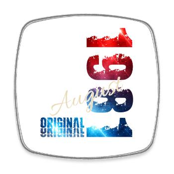 45. Geburtstag Geschenk Original August 1981 - Viereckiger Kühlschrankmagnet - Weiß - Vorne