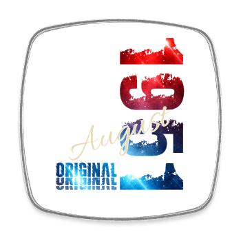 75. Geburtstag Geschenk Original August 1951 - Viereckiger Kühlschrankmagnet - Weiß - Vorne