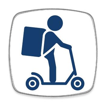 Kurier-Lieferroller Solid Icon - Viereckiger Kühlschrankmagnet - Weiß - Vorne