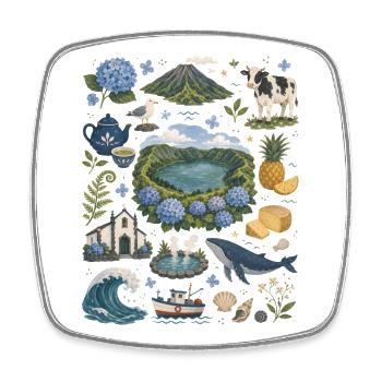 Azores | Volcanic Islands, Whales & Nature - Square fridge magnet - white - Front
