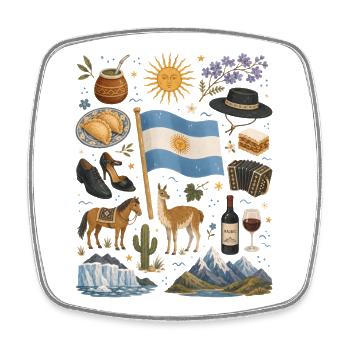 Argentinien | Tango, Anden & Pampas - Viereckiger Kühlschrankmagnet - Weiß - Vorne