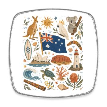 Australia | Outback, Coast & Adventure - Square fridge magnet - white - Front