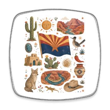 Arizona | Desert, Canyons & Freedom - Square fridge magnet - white - Front