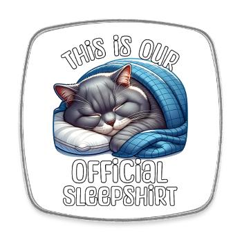 Britisch Kurzhaar Katze Schlafshirt - Viereckiger Kühlschrankmagnet - Weiß - Vorne