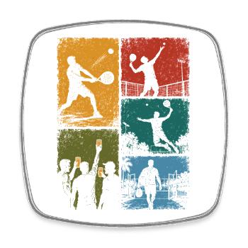 Padel und humorvoller Aperitif - Viereckiger Kühlschrankmagnet - Weiß - Vorne