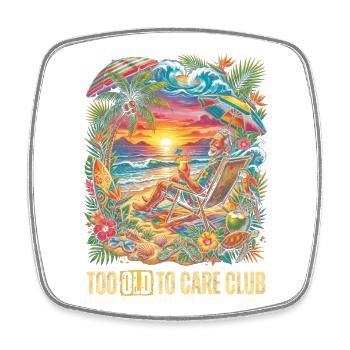 Too Old To Care Club Opa-Urlaub - Viereckiger Kühlschrankmagnet - Weiß - Vorne